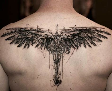 angel back tattoo